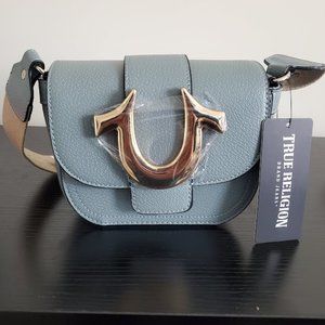 Brand NWT True Religion Mini Flap Leather Horseshoe Logo Crossbody Bag